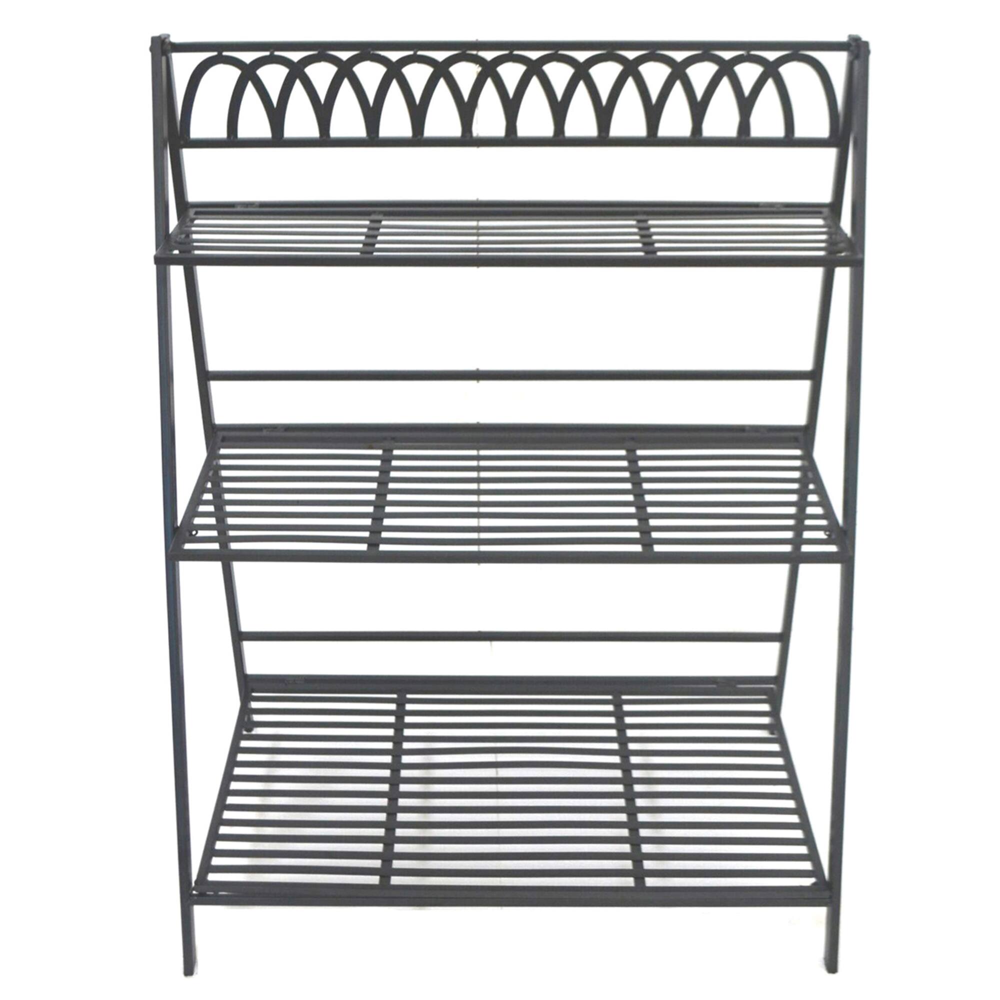Santa's Workshop 36" Black Iron 3-Tier Plant Stand
